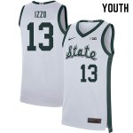 Youth Steven Izzo Michigan State Spartans #13 Nike NCAA Retro White Authentic College Stitched Basketball Jersey SP50L07TA